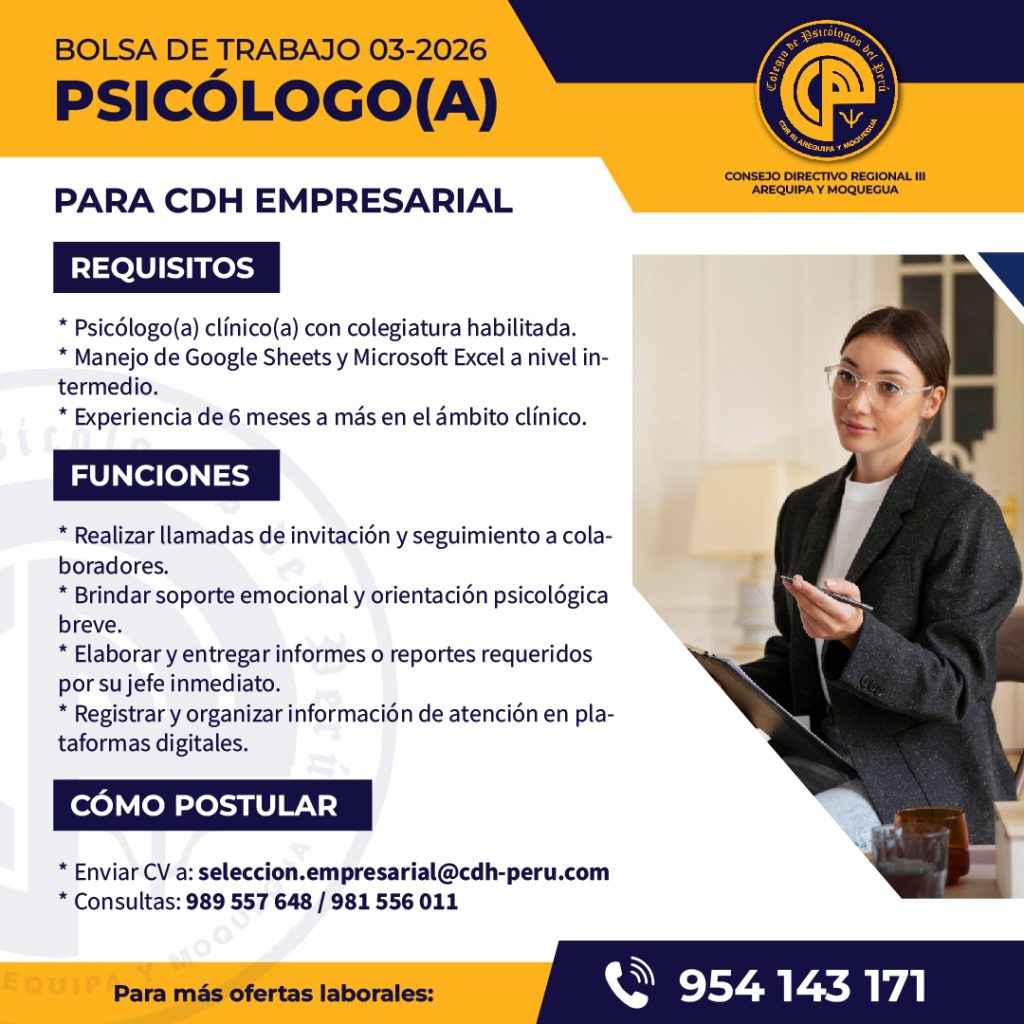 Bolsa de trabajo n.° 04-2026