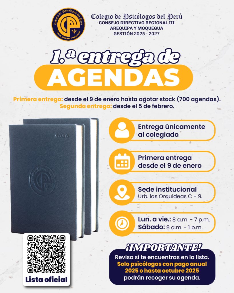 1.ª entrega de agendas