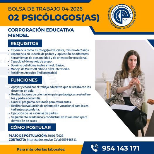 Bolsa de trabajo n.° 05-2026