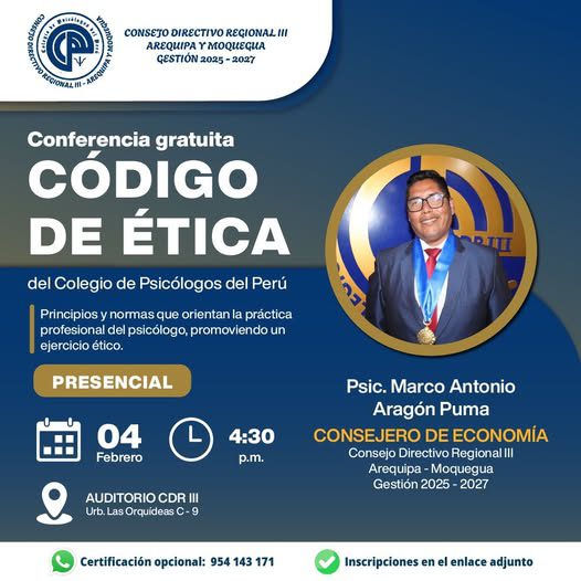 Conferencia – Código de Ética del Colegio de Psicólogos del Perú