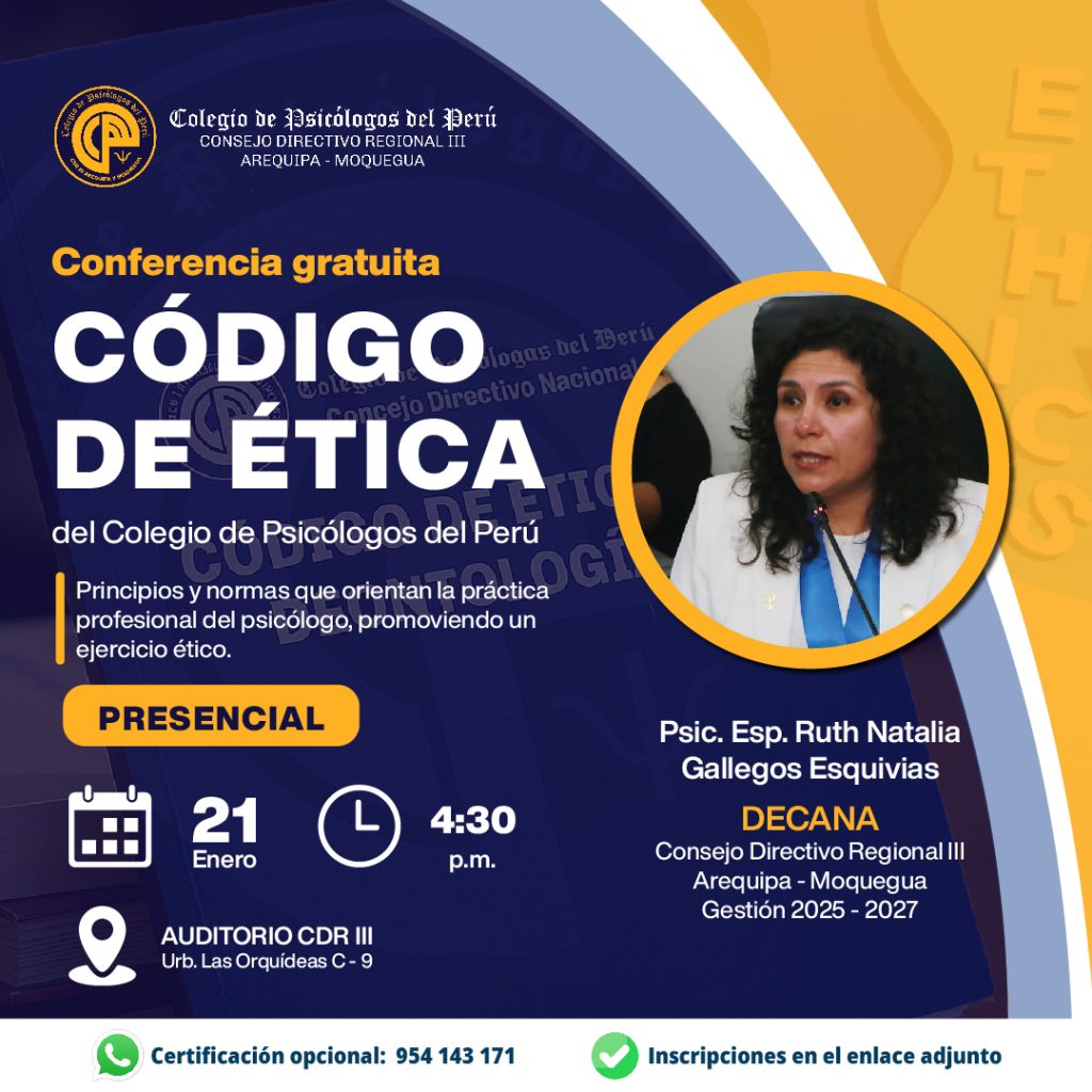 Conferencia – Código de Ética del Colegio de Psicólogos del Perú